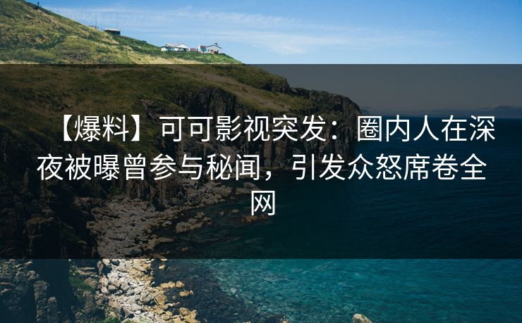 【爆料】可可影视突发:圈内人在深夜被曝曾参与秘闻,引发众怒席卷全网